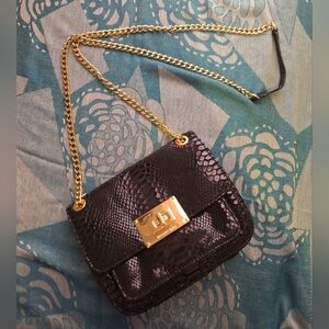 MICHAEL KORS Python Snake Skin Leather Chain Crossbody Shoulder Bag